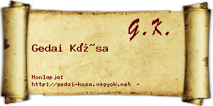 Gedai Kósa névjegykártya